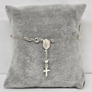 Pulsera Decenario Rosario Virgen Guadalupe Cruz Bracelet925 Mex. Sterling Silver